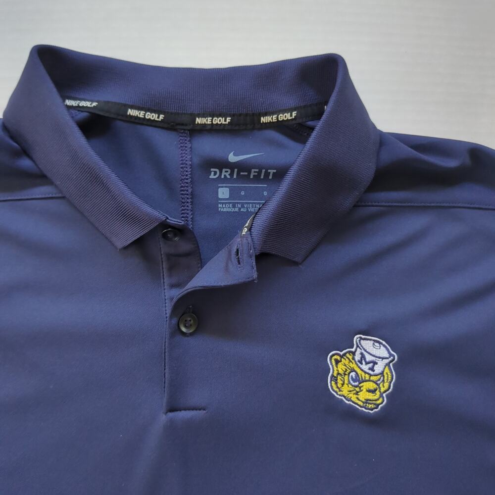 Men's Large Nike Golf Shirt University of Michigan Biff the Wolverine Logo Rare - Picture 3 of 8